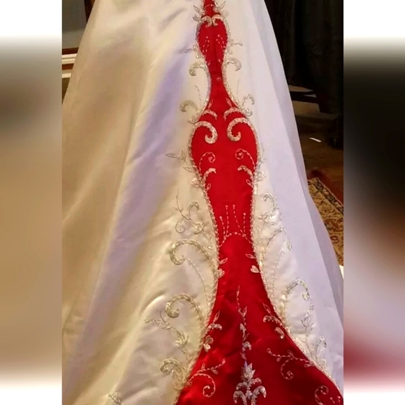 New!! TagsALFRED ANGELO BRIDAL RED SWEETHEARTS ROMANTIC BEADED A LINE DRESS Sz 6 - Picture 6 of 17